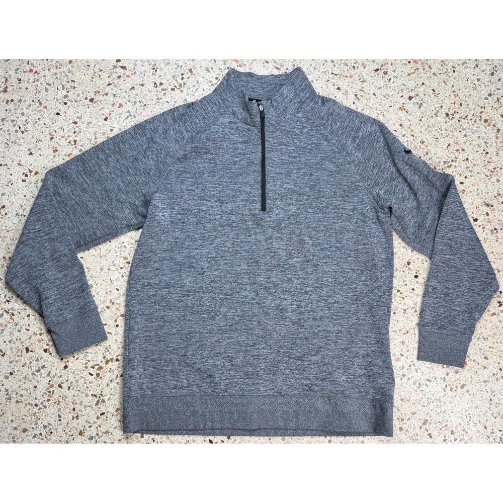 Nike Dri-Fit Standard Fit Men's 1/4 Zip Player Gray Golf Top Size Large
